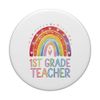 1st Grade Teacher Crew Team Vibes Rainbow Design PopSockets Adhesive PopGrip