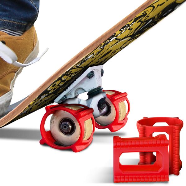 Skateboard Wheels Accessories for Learning Tricks Fast - Cool Stocking Stuffers for Teenage Boys Gift Ideas. Coolest 2023 Men Girls Teen 8-12 Ages 14 and up 10 11 15 Patinetas (Red)