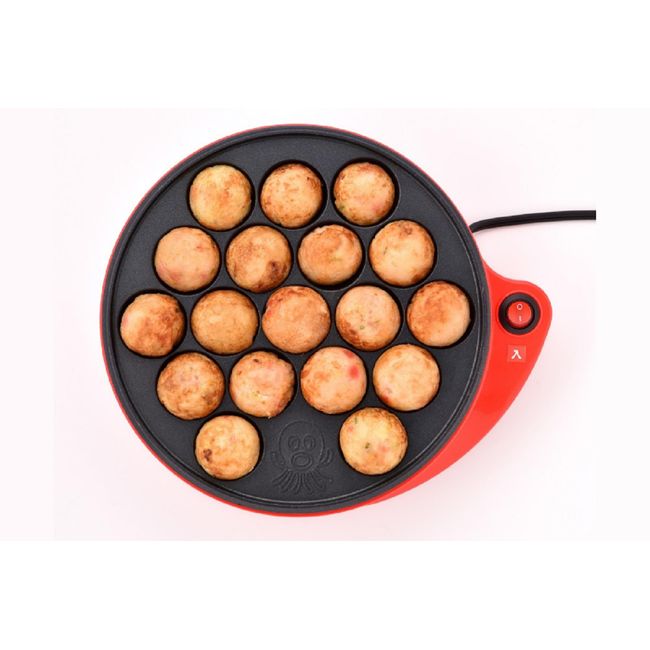 Avitelux ADT181 Electric Takoyaki Plate Fixed, 18 Holes, 1.5 inches (38 mm), Fixed Type, Compact, Easy Operation, Easy Care, Fluorinated Size, 1.5 inches (38 mm), 18 Holes