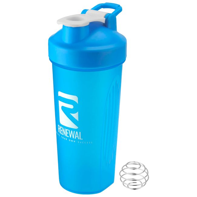 Renewal Proteinshaker 600ml | bestes Mischverhalten dank Blenderball | BPA frei|inklusive Messskala | für perfekt cremige Eiweißshakes (blau)