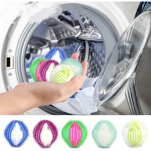 Reusable Hair Remover,5 Pcs Washing Machine Hair Catcher Laundry Ball Dryer Ball for Clothing Dog Cat Pet Hair Remover for Laundry Lint Remover Washing Balls Reusable Dryer Balls，Laundry