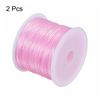 sourcing map Elastic String Stretchy Cord Bracelet Thread Craft Wire Rope for Bracelets, Beading, DIY Making, Pink, 2 Rolls