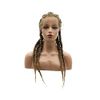 AFBeauty Lace Front Braided Wig Handmade Brown Mix Blonde 5 Braided Wig Synthetic Omber Brown Box Braided Afro Braiding Hair for Women Makeup Party
