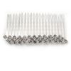 Rhodium Plated Clear Crystal Plain Hair Comb - 65mm