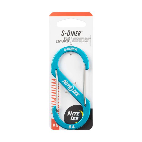 NITEIZE SBA4-03-R6 Espinner, Aluminum Carabiner, #4, Blue, Small