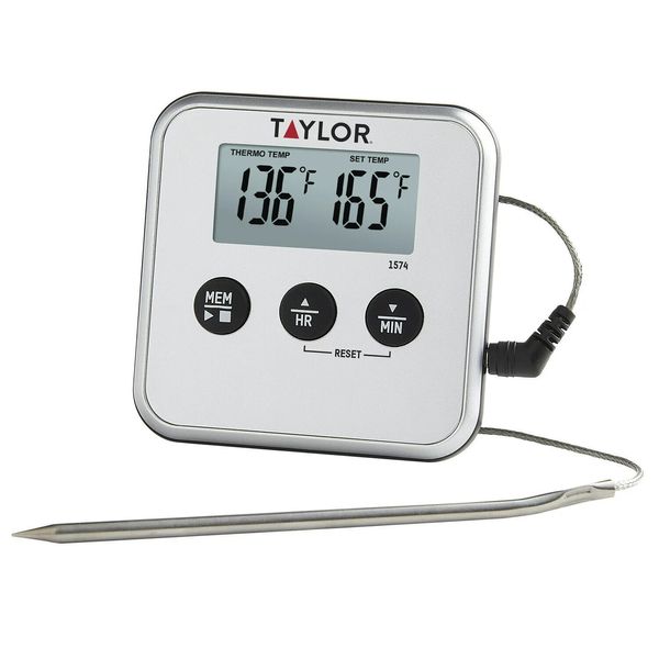 Taylor PROGRAMMED DIGITAL COOKING THERMOMETER with TIMER & REMOTE PROBE KITCHEN