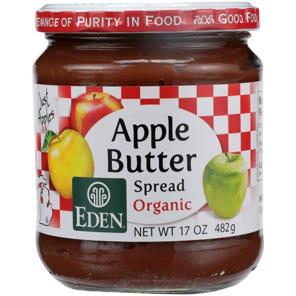 Eden Organic Apple Butter Spread, 17 oz Glass Jar