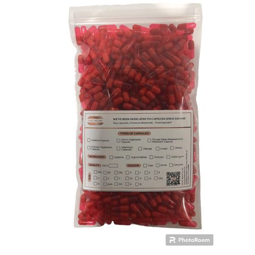 DR T&T 200 Empty Gelatin Gelatine Capsules Capsule Size 3 red/Pink Clear EU Product
