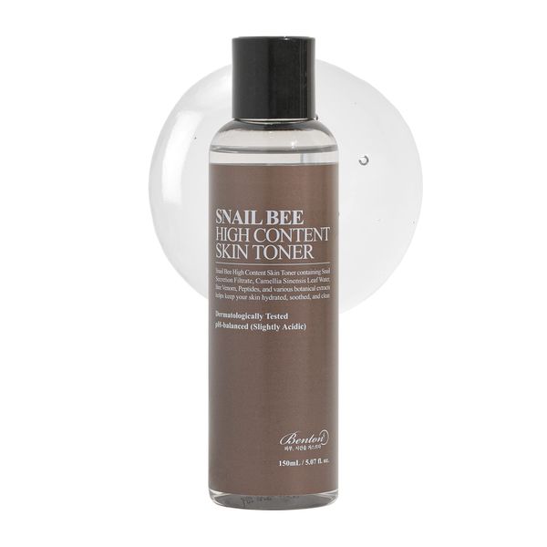 BENTON Snail Bee High Content Skin (Toner) - Snail Mucin Toner, Snail Mucin Essence Toner, Bee Venom Korean Toner, Korean Skin Care Snail Toner, Face Skin Care Snail Essence, Snail Mucin Moisturizer