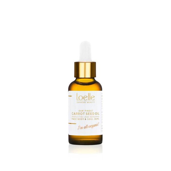 Loelle - Cold-Pressed Carrot Seed Oil - Organic Carrot Oil with Beta Carotene and Antioxidants - Face Oils for Sun-Damaged Skin - Harvested in France (30ml)