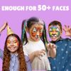 Bowitzki Face Paint Kit with 13 Colours, 12 Stencils, 2 Glitters, 2 Sponges, 2 Brushes, 1 Sheet Gems, Water Based Face Painting Kit for Kids, Safe Professional Halloween Party Makeup Set