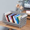 Kekow 4-Pack Plastic Stackable Storage Bins, Stacking Organizer Basket, Grey