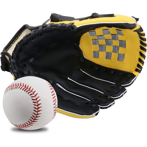 Wonninek 11,5 Zoll Baseballhandschuh Soft Solid PU Leder Verdickungskrug Softballhandschuhe für Kinder Teenager Adult Professional Baseball Mitt Catching