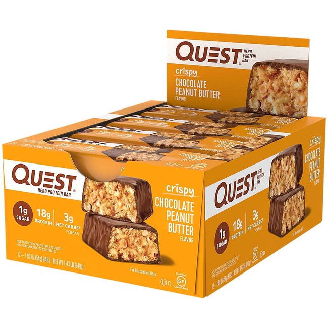 Quest Hero Protein Bar Chocolate Peanut Butter 12 Count 19 Grams of Protein USA