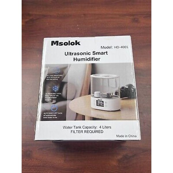 Msolok HD-4001 Ultrasonic Smart Humidifiers Bedroom and Baby 4L Cool Mist Air