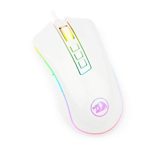 Redragon M711 PC Gaming Mice, Wired Mouse, 7 Programmable Buttons, Customizable RGB Lighting Mouse, 10,000 DPI, Ergonomic Mouse, Lightweight Mice, for Laptop, Desktop, PC (White)