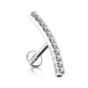 Treuheld® Labret Piercing mit Kristall-Bogen | Farbe: silber | Größe: 1.2mm x 6mm