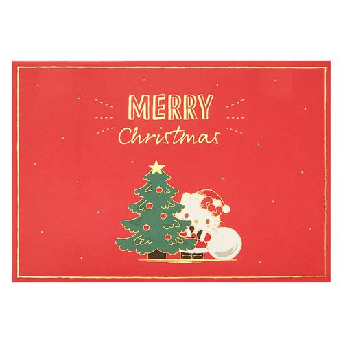 Sanrio JX 63-3 SANRIO 525197 Christmas Card Message Card Hello Kitty Tree Decoration Greeting Card International Shipping Available