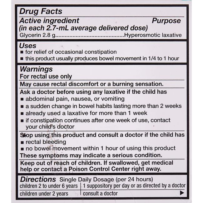 Fleet Children's Pedia-Lax Liquid Glycerin Laxative Suppositories