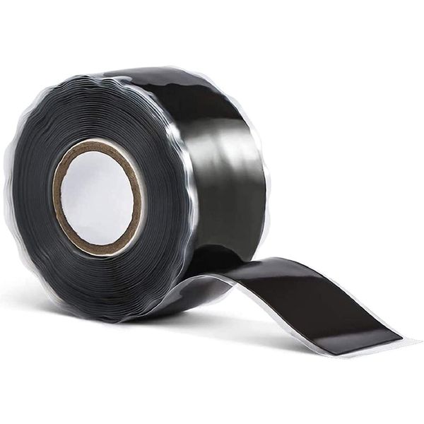 1inx10' Black Self-Fusing Silicone, Hose Repair Tape, Heavy Duty and Leak Proof Rubber Hose Tape, Pipe for Water, (0.5mm in Thickness)