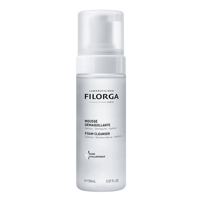 Filorga Foam Cleanser Face Wash and Makeup Remover, Daily Foaming Facial Cleanser With Hyaluronic Acid to Gently Clean and Hydrate for Younger Looking Skin, 5.1 fl.oz