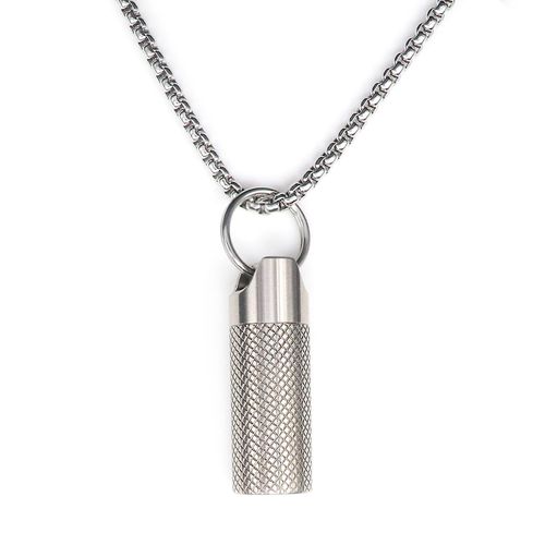 Small Pill Box Titanium Pill Fob Necklace Nitro Mini Waterproof Pill Holder Lightweight Survival Case Keychain Pill Case Necklace for Men & Women Stocking Stuffers Christmas Gifts