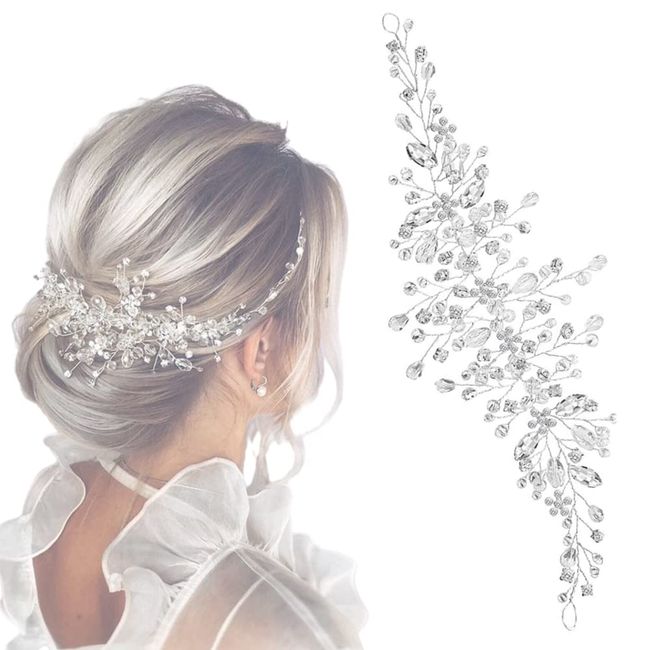 ISLHJDD Wedding Hair Clip Bridal Diamante Hair Comb Crystal Hair Comb Wedding Hair Accessory Decorative Wedding Hair Comb Hair Accessories for Brides Girls