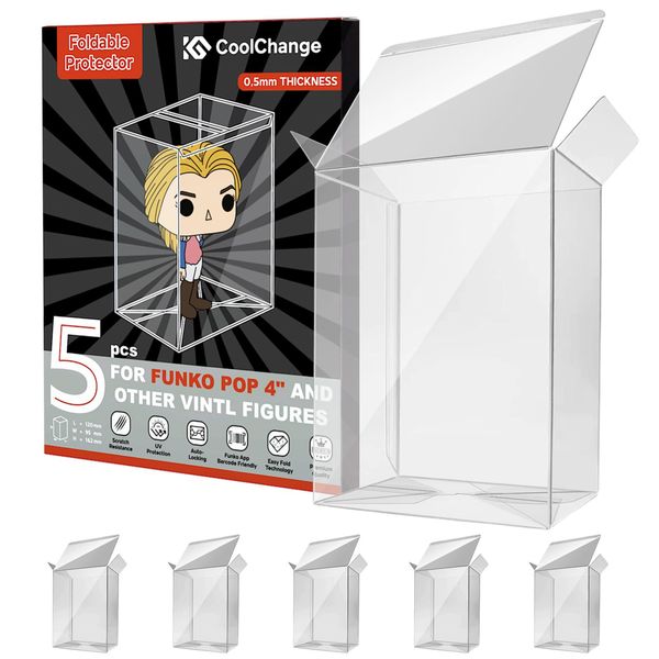 0.5 mm Protective Case Compatible with Funko POP! | Protector Case for Pop 4 Inch Packaging | Figure Protector | Pack of 5
