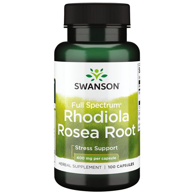 Swanson Full Spectrum Rhodiola Rosea Root, Energy/Stress Help, 400 mg (100 Caps)