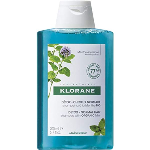 Klorane Organic Water Mint Detox Shampoo – Normal Hair – All Scalp Types – Vegan* – 1x 200ml Bottle