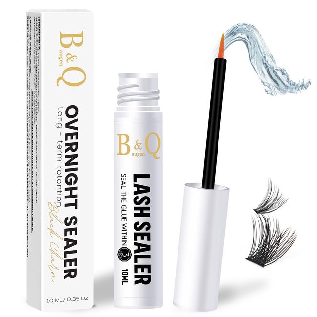 Lash Seal 10ml Overnighter Lash Sealer for Eyelash Extension Lash Sealant B&Q Lash Extension Sealant for Lash Clusters Coating Long-Lasting Lash Overnight Sealer for Eyelash Clusters (White,10ml)