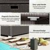 Outdoor Towel Rack for Pool w/ Two Storage Space Towel Rack, Dark Brown