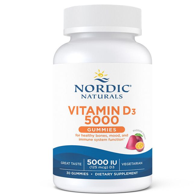 Nordic Naturals Vitamin D3 5000 Gummies, Passion Fruit - 30 Gummies