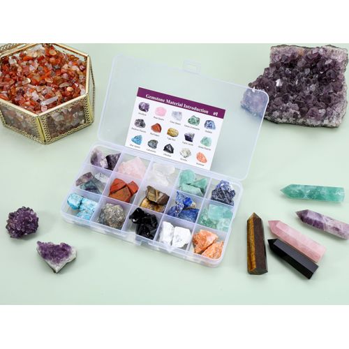 CrystalTears Raw Healing Crystals Gemstones Bulk Natural Rough Mineral Rock Quartz Crystal Stones for Reiki Meditation Therapy Beginners Home Decor Crystal Gifts
