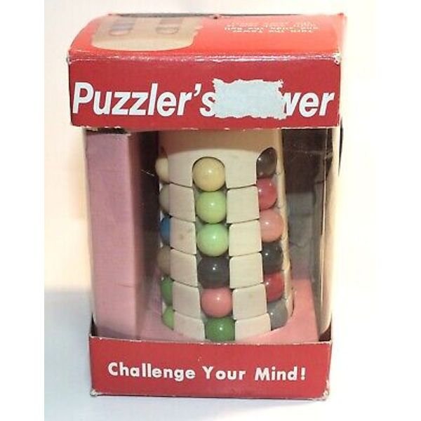 Vintage Puzzler's Tower Brain Teaser Puzzle Game Babylon Twister Toy Box T159