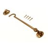 CABIN HOOK AND EYE 150MM 6 INCH SOLID POLISHED BRASS WITH SCREWS by ONESTOPDIY.COM