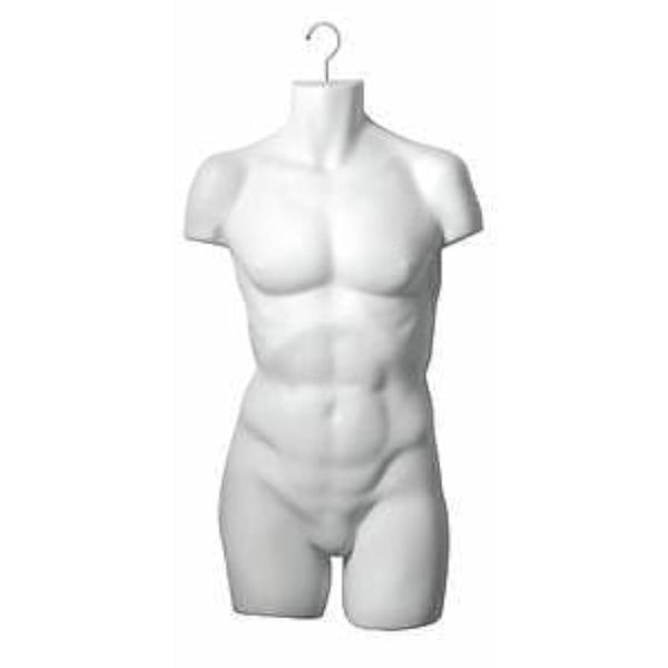 White Male Torso Mannequin Styrene, 54742