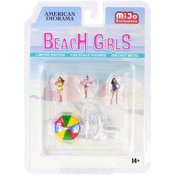 1 Beach Chaise and 1 Beach Umbrella) for 1/64 Scale Models by American Diorama"