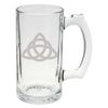 Triquetra (Trinity Knot) Celtic Design Etched Glass Stein Mug 25 ounce