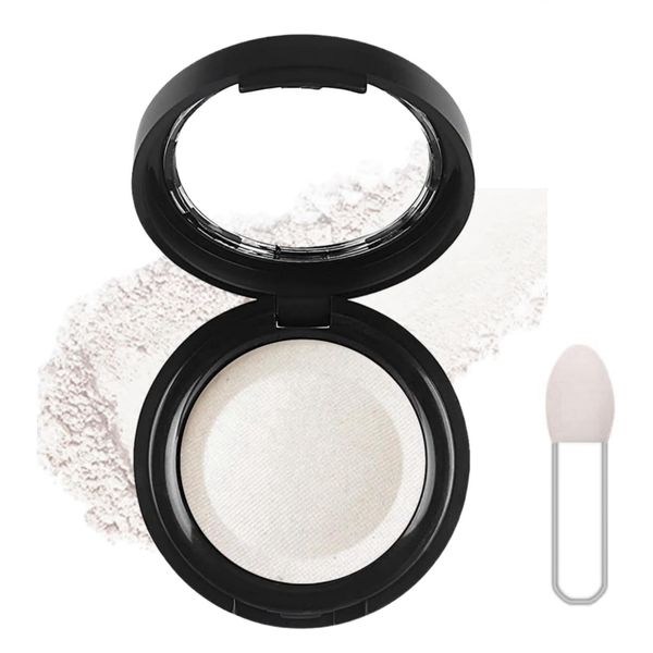 White Eyeshadow Single,Single Matte White Eyeshadow,Pressed Fine Powder Eyeshadow,Shimmer Pearl Shadow Single White Eye Make-Up,High Pigment Long-lasting Sweatproof Single EyeShadow for Performance