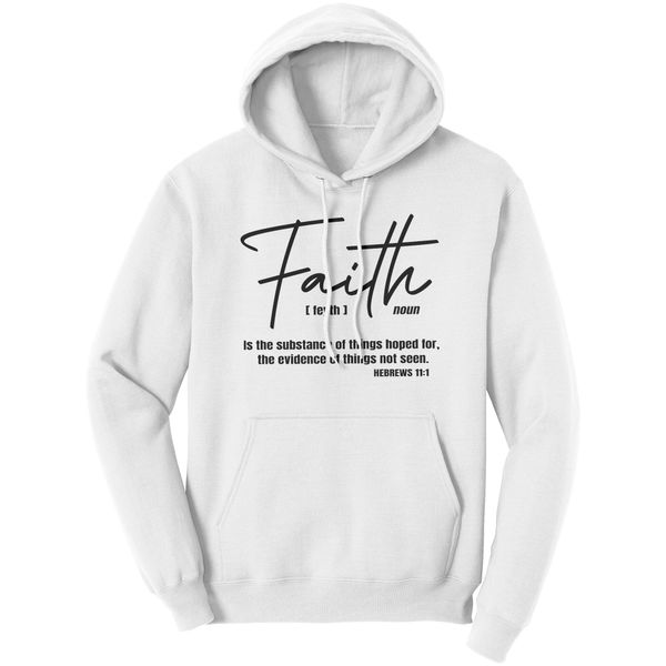 Graphic Hoodie Sweatshirt, Faith Hooded Shirt - White / S