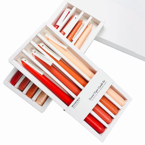 Fall Taper Candles 10'' Orange Ombre Colored Candle Sticks Set of 4 | Orange ...