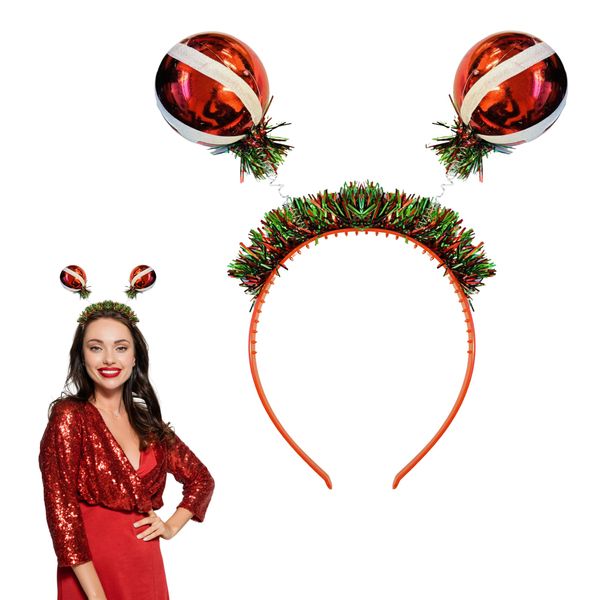 Lizzy 1 x Children Adult Fancy dress Costume Accessories Christmas Headband One Size Hair Accessory for Xmas Parties Elves Party Hats for Christmas Favours (Bauble Bopper Headband)