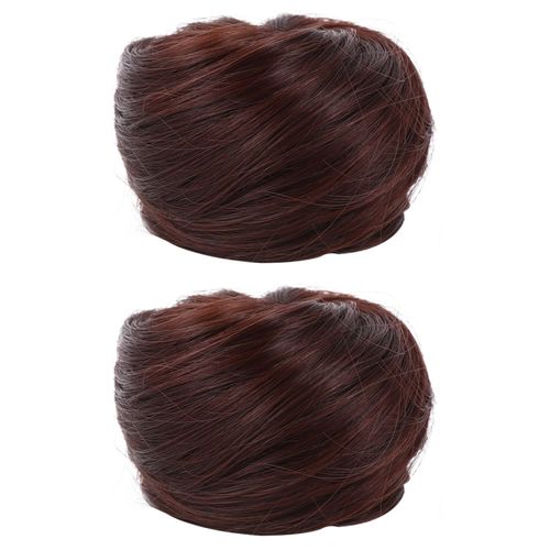 Beavorty 2pcs Wig Hair Ring straight wigs Ballet Bun donut bun wig Leia Buns hair bun extensions hair extension chignon Donut Bun Extension space buns Creative Headdress ball head Princess