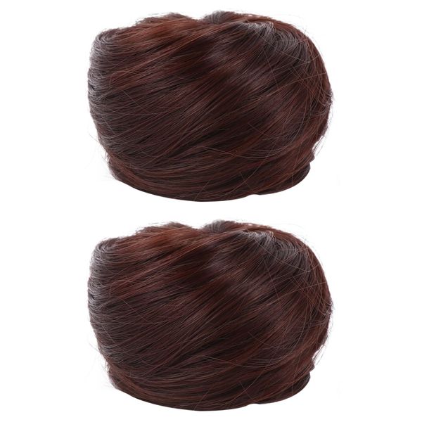 Beavorty 2pcs Wig Hair Ring straight wigs Ballet Bun donut bun wig Leia Buns hair bun extensions hair extension chignon Donut Bun Extension space buns Creative Headdress ball head Princess