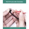 BOCEUC BNC Test Leads, BNC (F) to Stackable Pin Tip Plugs, Test Lead Breakout Cable for Multimeter