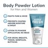 Super Fresh Body Powder Lotion by SweatBlock - Talc Free, Anti-Chafing, Deodorizing, Natural Ingredients - No Mess Body Powder Lotion for Men and Women - 4 fl oz.