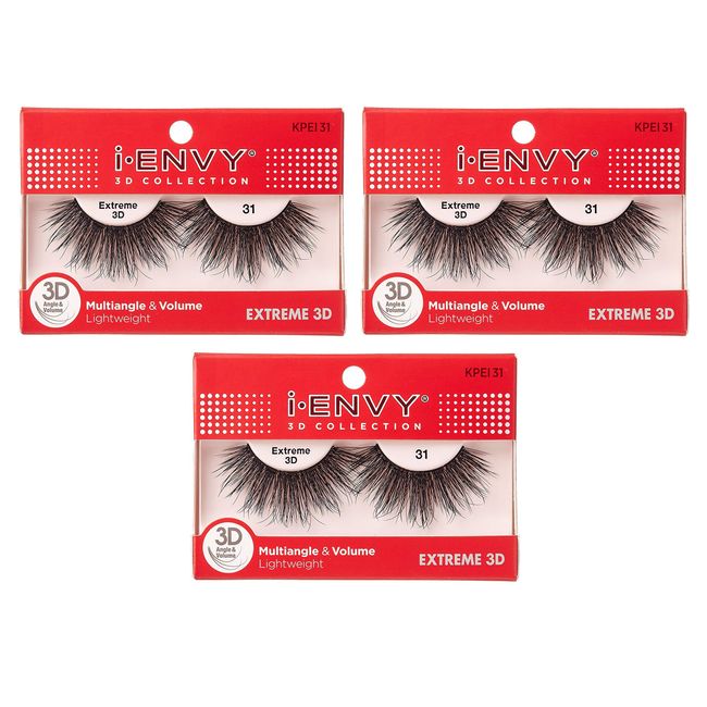 i-Envy 3 Pairs False Eyelashes 3D Glam Collection Multi-angle & Volume Extreme Lashes