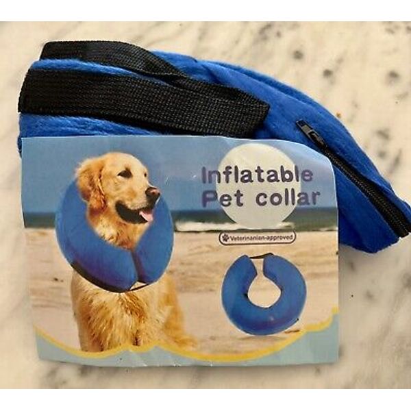 Inflatable Pet Collar, Soft Blow-up Dog Collar, Veterinarian-approved