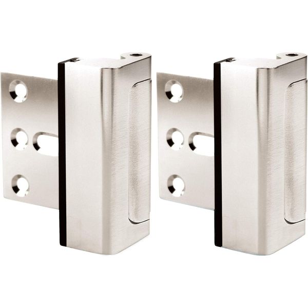 2 Pack Satin Nickel Door Lock Reinforcement Security Child Proof Lock